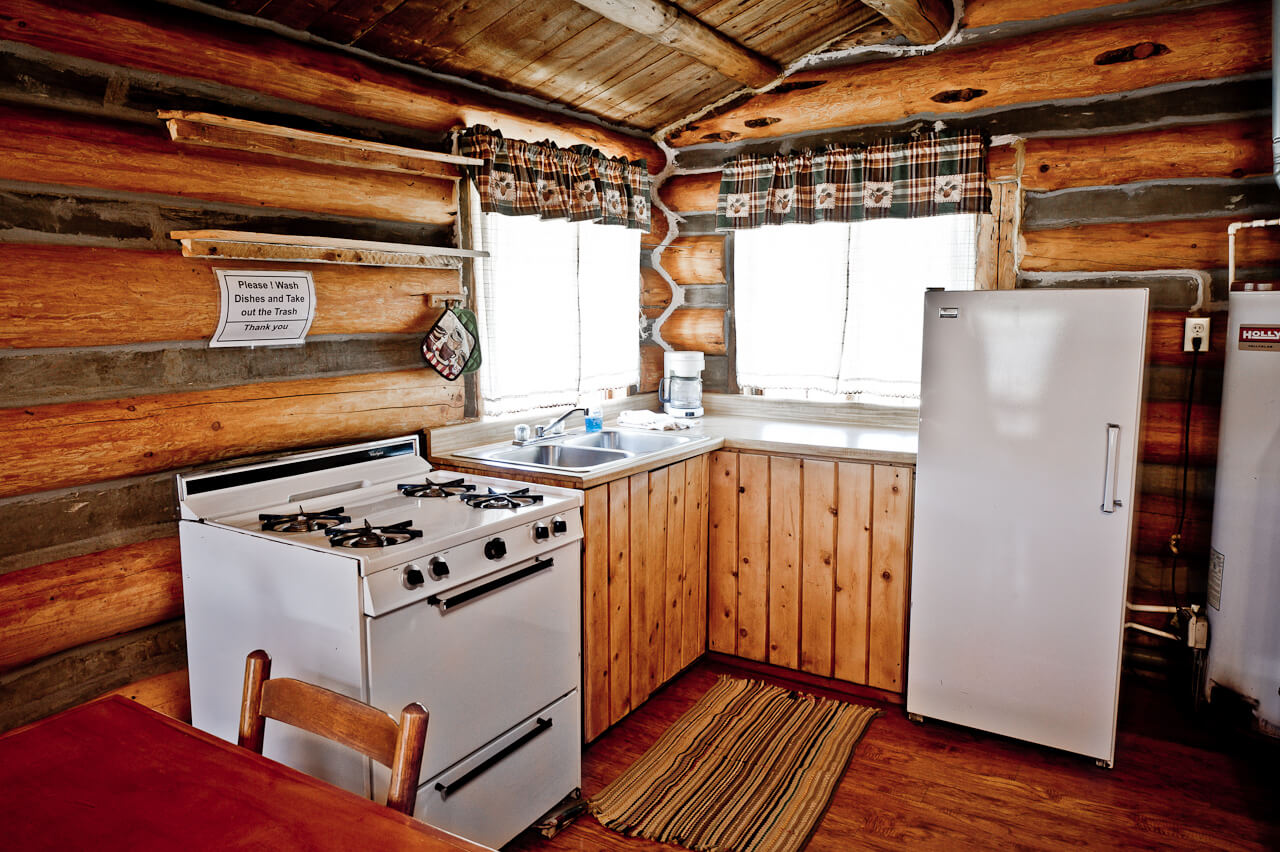 Wooden cabin kitchen