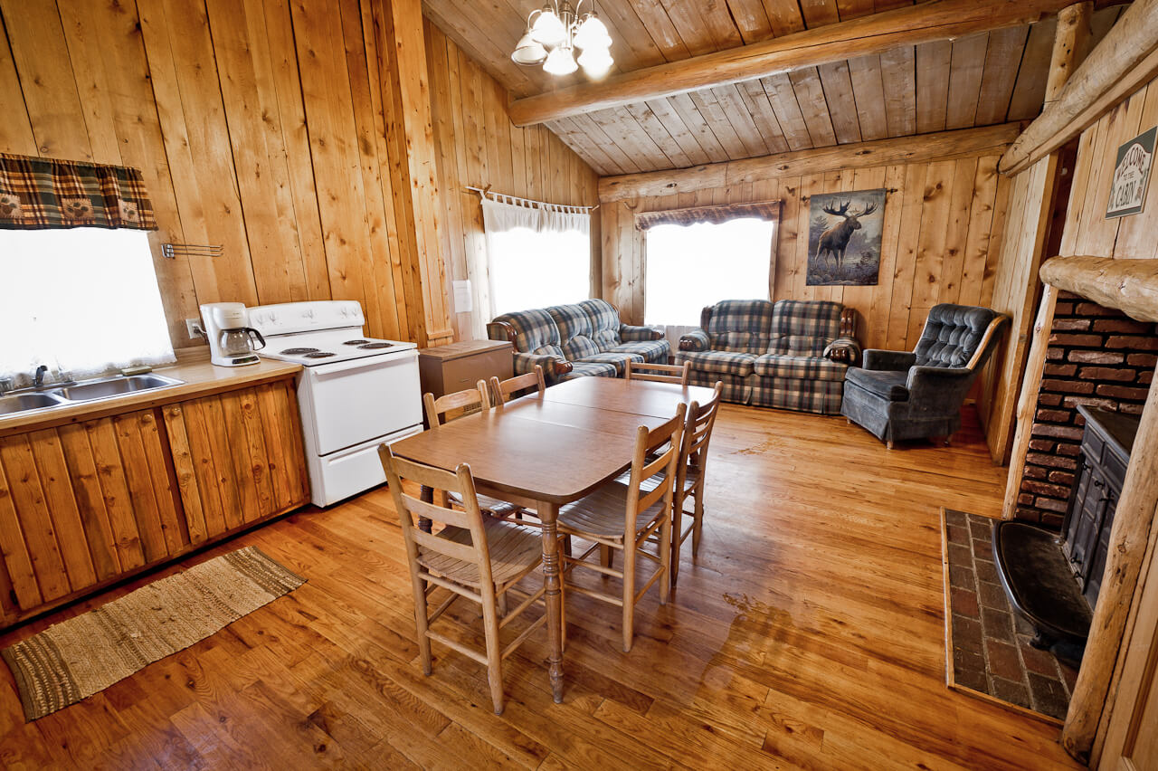 Wooden cabin interior
