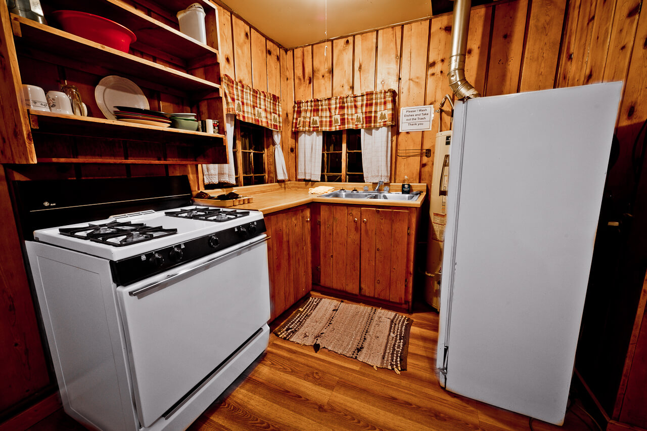 Wooden cabin kitchen