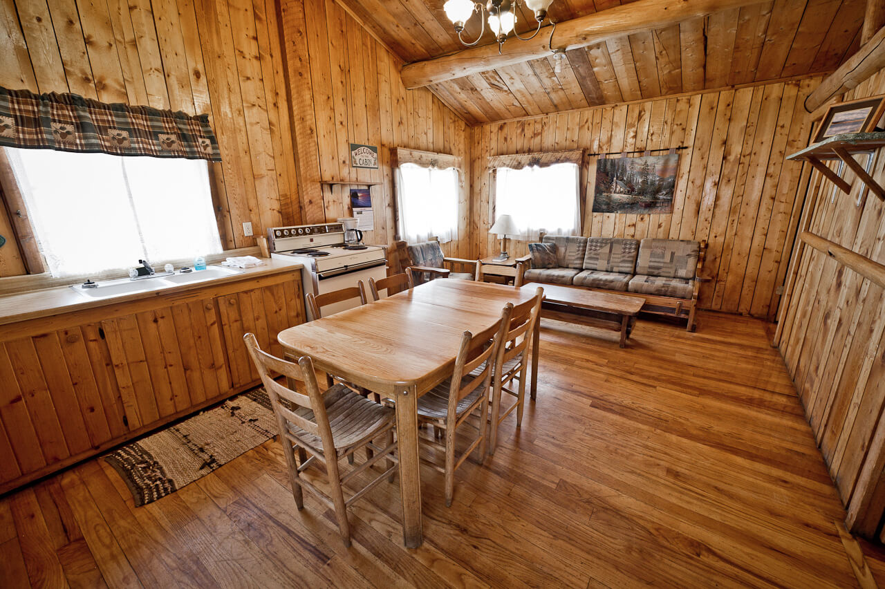 Wooden cabin interior
